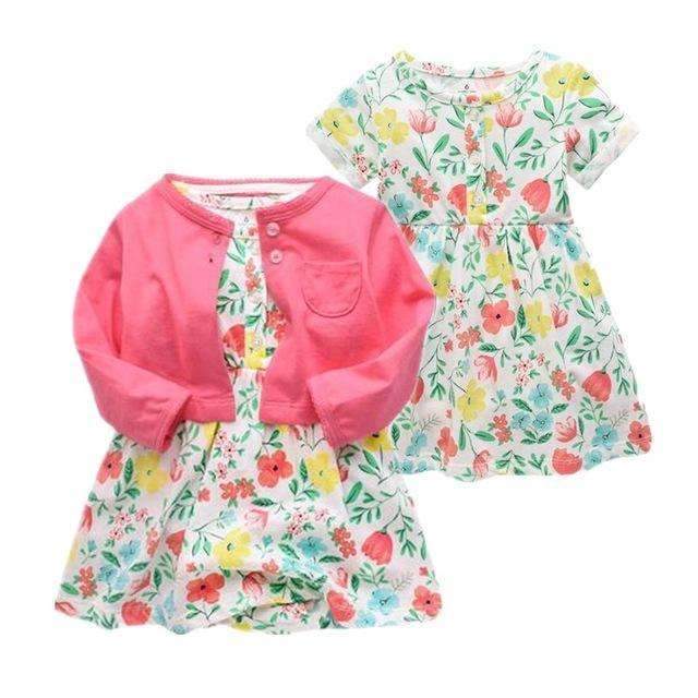 Baby Girls' Frilly Floral Dress-hongdahua-6M-JadeMoghul Inc.