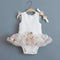 Baby Girls Lace Flowers Sleeveless Bodysuit With Headband-White-12M-JadeMoghul Inc.