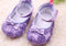 Baby Girls' Rose and Bow Tie Shoes-Lavender-0-6 Months-JadeMoghul Inc.
