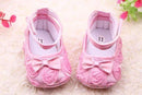 Baby Girls' Rose and Bow Tie Shoes-Pink-0-6 Months-JadeMoghul Inc.