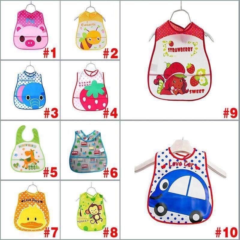 Baby Kids Cute Cartoon EVA Waterproof Silicone Children Bibs Boys Girls Infants Burp Clothes Feeding Care FJ88-color 1-JadeMoghul Inc.