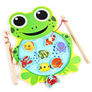 Baby Kids Magnetic Fishing Game Board Wooden Animal Frog Cat Fishing Toy with 2 Fishing Rod-1-JadeMoghul Inc.