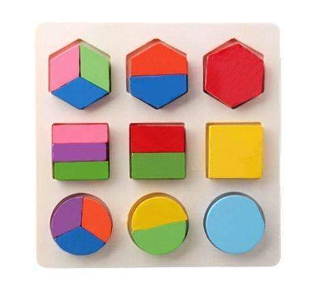 Baby Kids Wooden Board Puzzle Learning Educational Toy Geometry Puzzles Montessori Toys Wooden Puzzle Toys-Blue-JadeMoghul Inc.