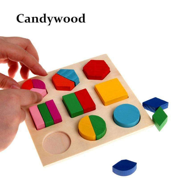 Baby Kids Wooden Board Puzzle Learning Educational Toy Geometry Puzzles Montessori Toys Wooden Puzzle Toys-Red-JadeMoghul Inc.