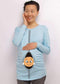 "Baby Peeking Out" Long-sleeve Maternity Shirt-Grey-S-JadeMoghul Inc.