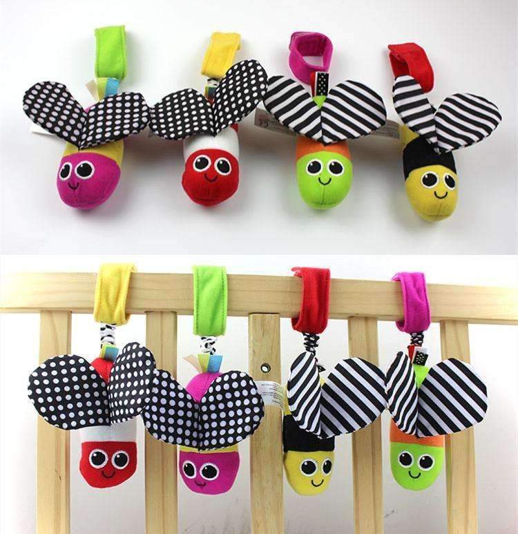 Baby Plush Toys Cute Animal Bee Wind Bell Stroller Bed Hanging Early Educational Toys Rattles-Green-JadeMoghul Inc.