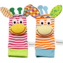 Baby rattle toys Garden Bug Wrist Rattle and Foot Socks Animal Cute Cartoon Baby Socks rattle toys 9% off AExp