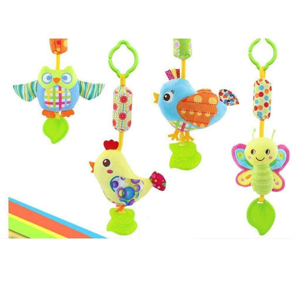 Baby Rattles & Mobiles With Teether Baby Toys Bird/Butterfly/Owl/Chicken Animals Dolls Stroller Crib Hanging Wind Chimes-H01-JadeMoghul Inc.