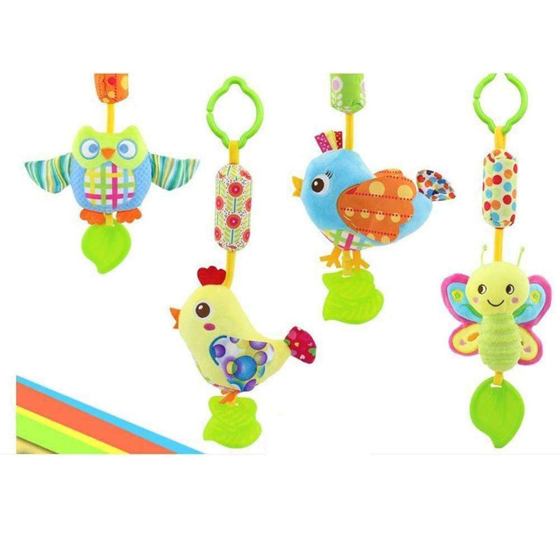 Baby Rattles & Mobiles With Teether Baby Toys Bird/Butterfly/Owl/Chicken Animals Dolls Stroller Crib Hanging Wind Chimes-H01-JadeMoghul Inc.