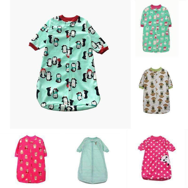Baby Sleeping Bag Cute Sleep Sack For Newborn Polar Fleece Infant Clothes style sleeping bags Sleeve Romper for 0-9M gigoteuse X-a-JadeMoghul Inc.