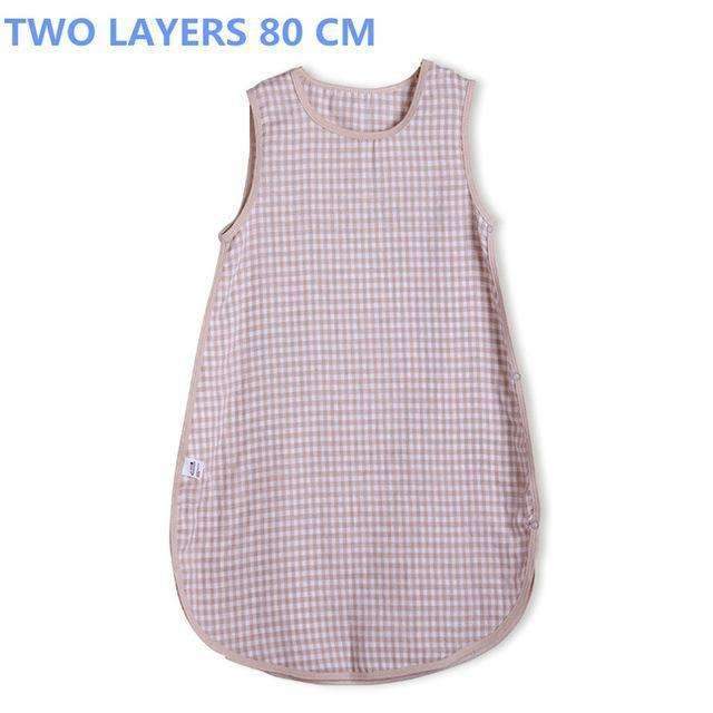 Baby Sleeping Bag SleepSack Muslin Blanket Thin Soft Vest Type Cotton Gauze Newborn Baby Tracksuit Sleepwear 83CM&90CM-Plaid-JadeMoghul Inc.