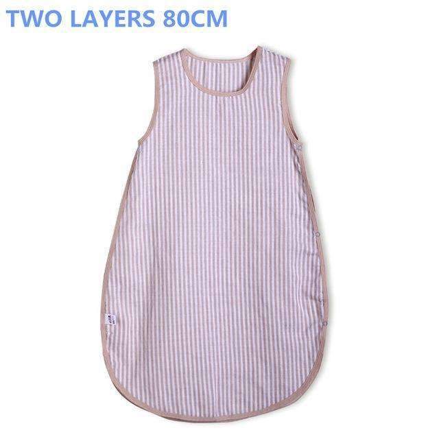 Baby Sleeping Bag SleepSack Muslin Blanket Thin Soft Vest Type Cotton Gauze Newborn Baby Tracksuit Sleepwear 83CM&90CM-Stripe-JadeMoghul Inc.
