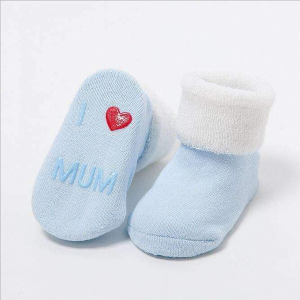 baby socks 3-24months thick terry cotton baby socks cartoon anti-skid socks CS.23 newborn clothing-Khaki-JadeMoghul Inc.