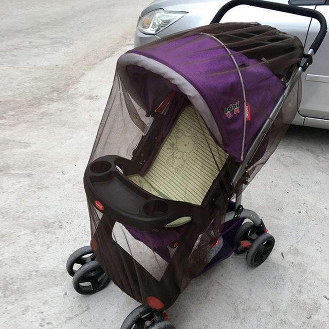 Baby Stroller Pushchair Mosquito Insect Shield Net Safe Infants Protection Mesh Stroller Accessories Mosquito Net 150cm-coffee-JadeMoghul Inc.