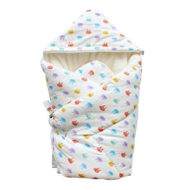 Baby Swaddle 90*90cm Baby Blanket Thick Warm Berber Fleece Envelopes For Newborns Infant Wrap Baby Bedding Sleeping-rabbit-JadeMoghul Inc.