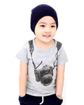 Baby Toddler Baby Boys Summer Casual Camera Print Short Sleeve T-Shirt Tops-Grey-3T-JadeMoghul Inc.