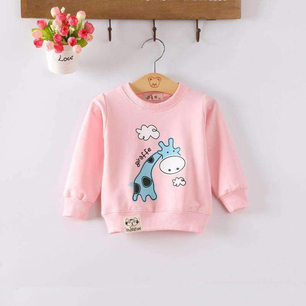 Baby Toddler Kids Girls Spring Autumn T-shirts Audel Cotton Long Sleeve Winter Bottoming Shirts 65-90cm Kids G129-deer yellow-18M-JadeMoghul Inc.