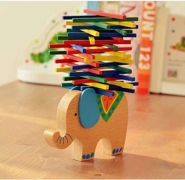 Baby Toys Educational Elephant/Camel Balancing Blocks Wooden Toys Beech Wood Balance Game Montessori Blocks Gift For Child--JadeMoghul Inc.