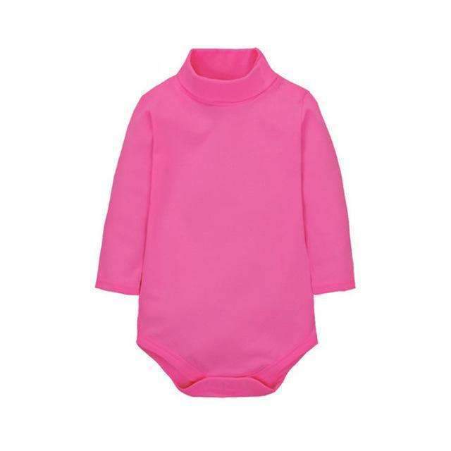 Baby Turtle Neck Soft Cotton Solid Color Bodysuit-as picpicture-6M-JadeMoghul Inc.