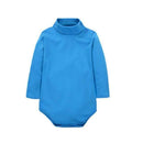 Baby Turtle Neck Soft Cotton Solid Color Bodysuit-Blue-6M-JadeMoghul Inc.