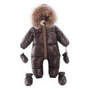 Baby's Warm One-piece Parka with Gloves-Brown-6M-JadeMoghul Inc.