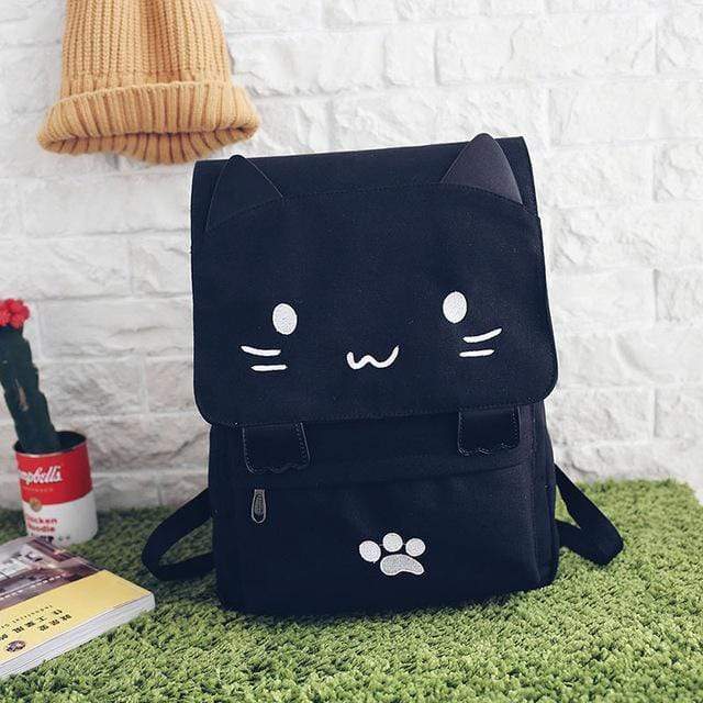 Cute Cat Backpack - Embroidery Backpacks - Girls School Bag