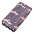 Badiya Women's Flamingo Floral Print Fashion Long Purse Large Capacity Clutch Phone Bag PU Leather Ladies Card Holder Wallets-Black-JadeMoghul Inc.