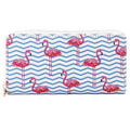 Badiya Women's Flamingo Floral Print Fashion Long Purse Large Capacity Clutch Phone Bag PU Leather Ladies Card Holder Wallets-Blue 1-JadeMoghul Inc.