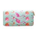 Badiya Women's Flamingo Floral Print Fashion Long Purse Large Capacity Clutch Phone Bag PU Leather Ladies Card Holder Wallets-Blue-JadeMoghul Inc.