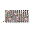 Badiya Women's Flamingo Floral Print Fashion Long Purse Large Capacity Clutch Phone Bag PU Leather Ladies Card Holder Wallets-Stripe-JadeMoghul Inc.