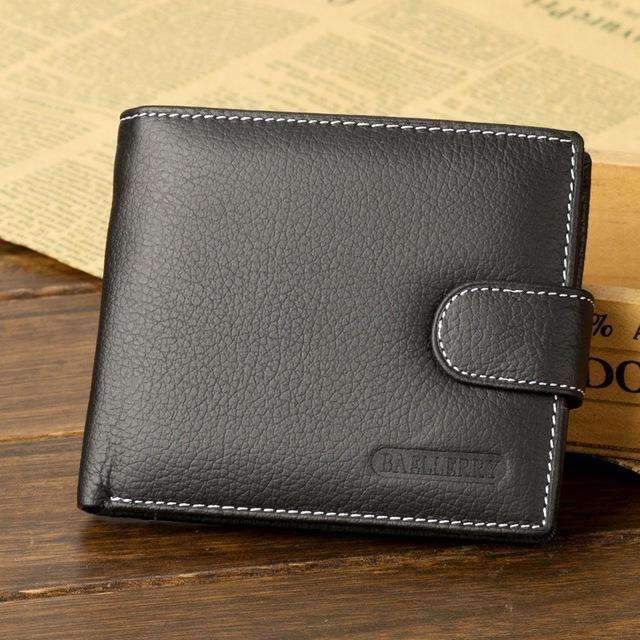 Baellerry Genuine Leather Men Wallets Purse Money Bag Fashion Male Wallet Card Holder Coin Purse Wallet Men MWS023-Black-JadeMoghul Inc.