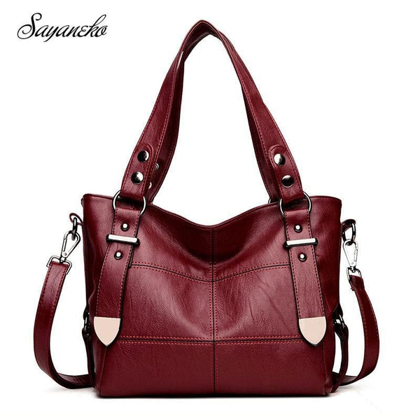 Bags For Women Luxury Handbag Female Brand Designer Shoulder Bag Casual Shopping Tote PU Leather Handbags Double Arrow Soild Bag-Black-L35 W13 H25 cm-JadeMoghul Inc.