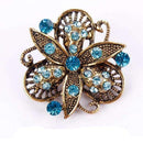 Baiduqiandu Antique Gold Color Plated Crystal Rhinestones Diamante Vintage Flower Brooch Pins for Women in Assorted Designs-5442-JadeMoghul Inc.