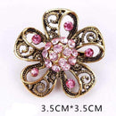 Baiduqiandu Antique Gold Color Plated Crystal Rhinestones Diamante Vintage Flower Brooch Pins for Women in Assorted Designs-5466-JadeMoghul Inc.