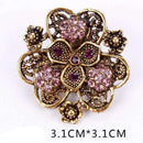 Baiduqiandu Antique Gold Color Plated Crystal Rhinestones Diamante Vintage Flower Brooch Pins for Women in Assorted Designs-5479-JadeMoghul Inc.