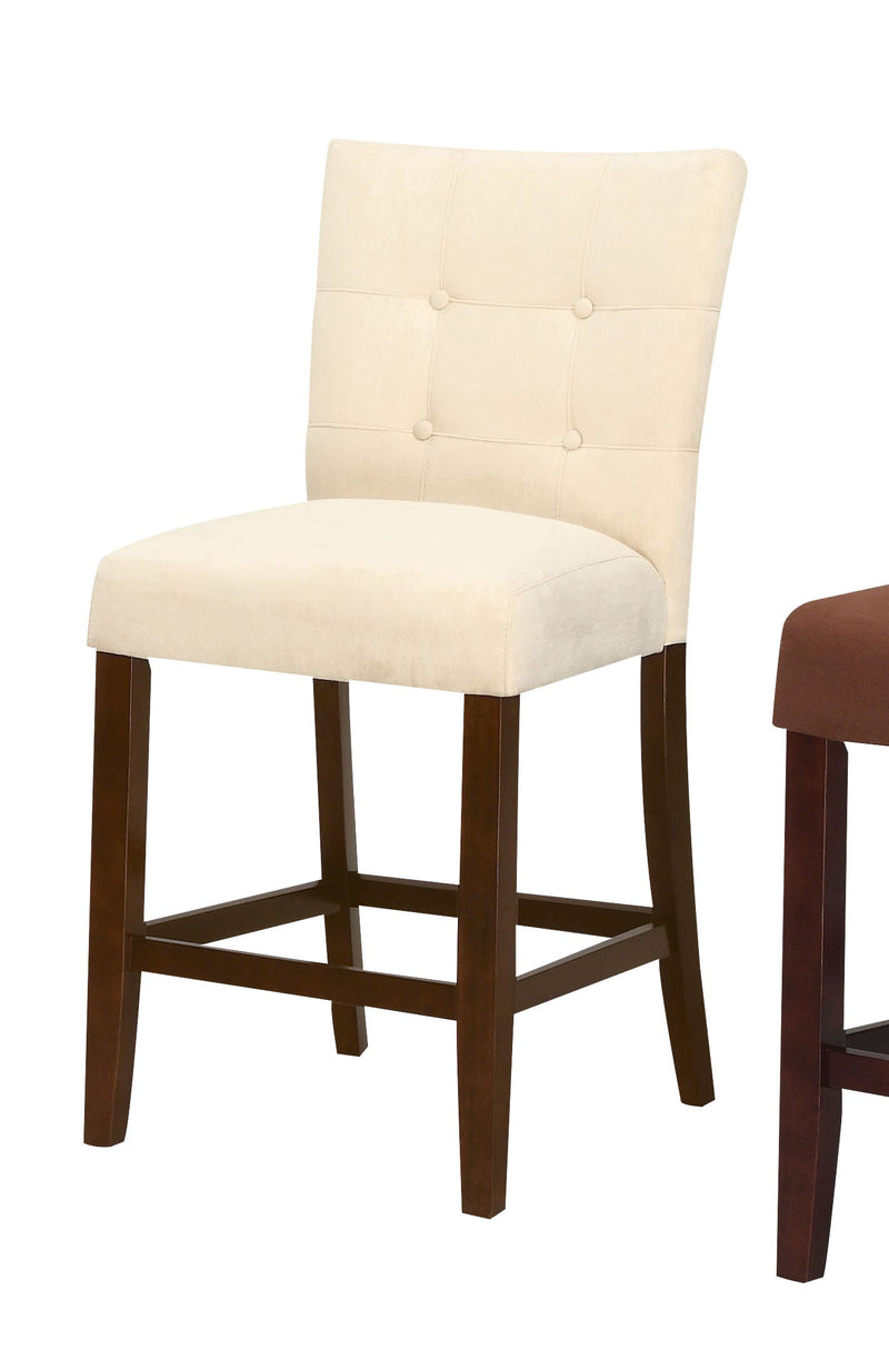 Baldwin Counter Height Chair - Set Of 2, Beige & Brown-Armchairs and Accent Chairs-Beige and Brown-Mfb Wood-JadeMoghul Inc.