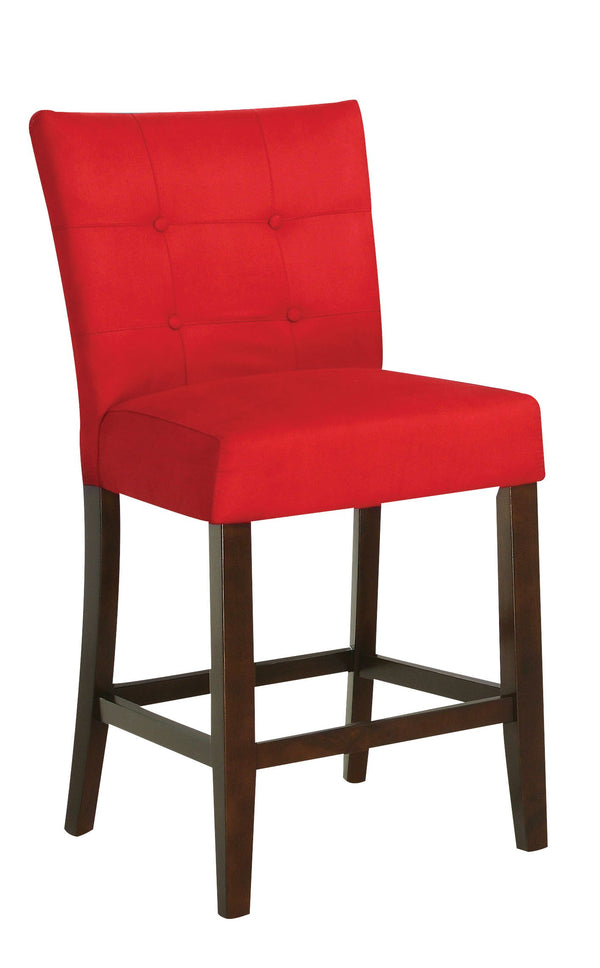 Baldwin Counter Height Chair - Set Of 2, Red & Walnut-Armchairs and Accent Chairs-Red and Brown-Mfb Wood-JadeMoghul Inc.