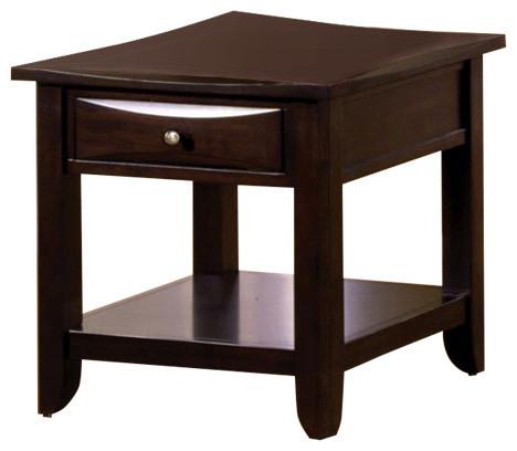 Baldwin Transitional End Table, Espresso Finish-Side Tables and End Tables-Espresso-Wood-JadeMoghul Inc.