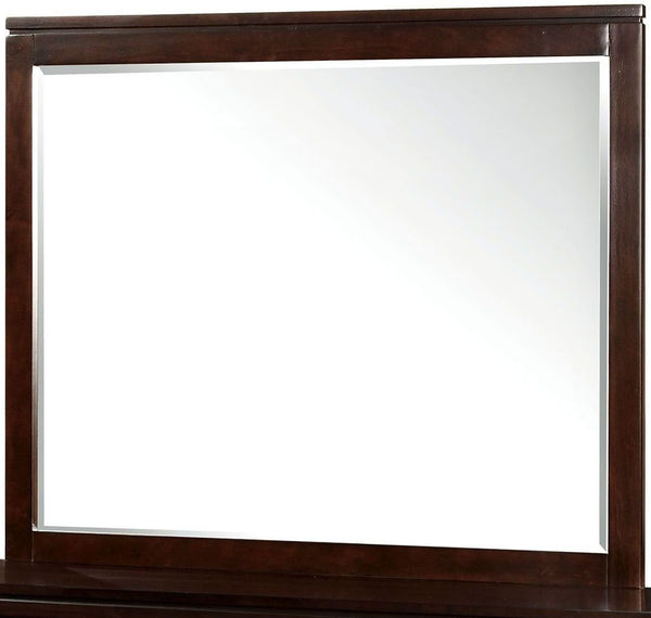 Balfour Transitional Style Mirror , Brown Cherry-Makeup Mirrors-Brown Cherry-Solid Wood Wood Veneer & Others-JadeMoghul Inc.