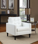 Balin Accent Club Arm Chair, White, Polyurethane-Armchairs and Accent Chairs-White-PU Wood (Solid) Ply Foam-JadeMoghul Inc.