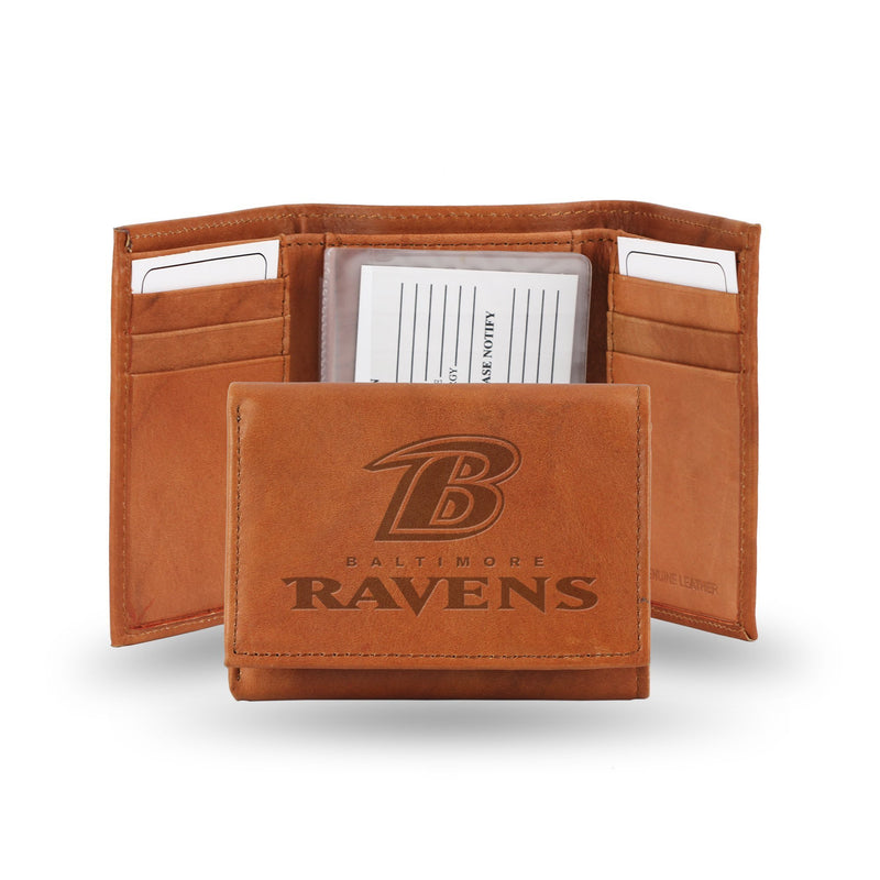 Slim Wallets For Men Baltimore Ravens Embossed Trifold