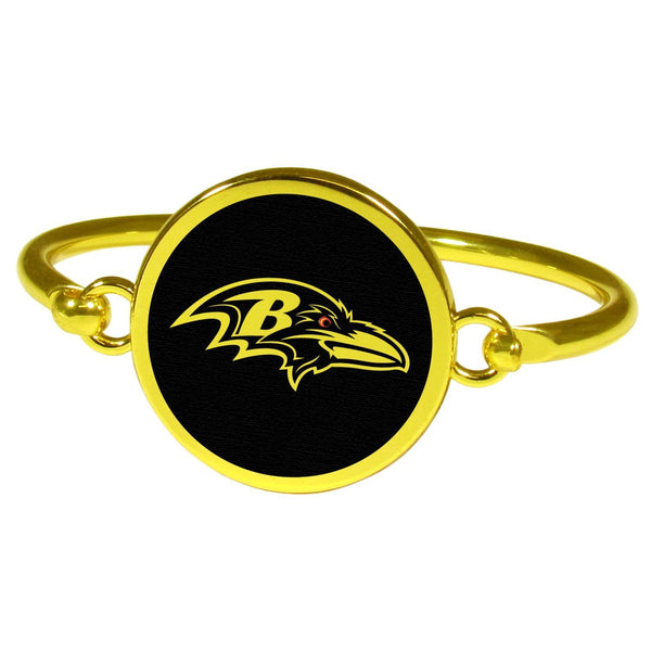 Baltimore Ravens Gold Tone Bangle Bracelet-NFL,Baltimore Ravens,Jewelry & Accessories-JadeMoghul Inc.