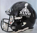Baltimore Ravens Ray Lewis Superbowl 47 Champs Mini Helmet Autograph-AUTO FOOTBALL MEMORABILIA-JadeMoghul Inc.