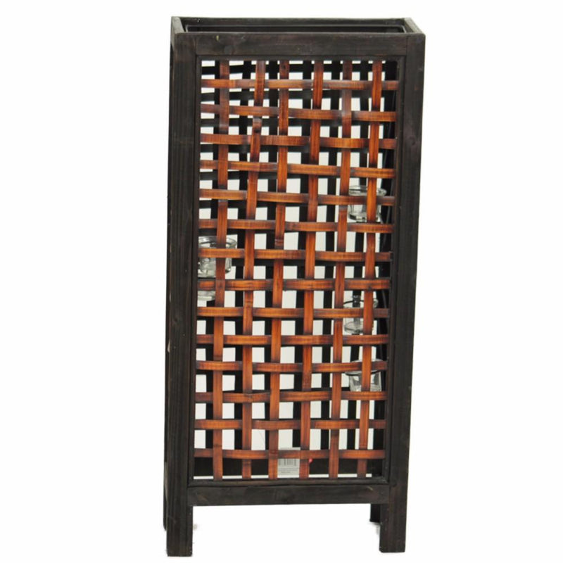 Bamboo Lantern, Brown-Candleholders-Brown-Bamboo-JadeMoghul Inc.