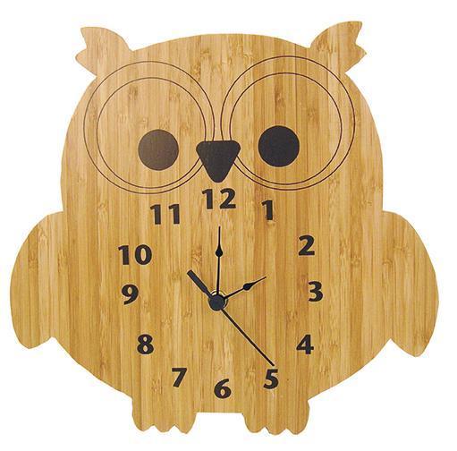 Bamboo Owl Wall Clock-BAMBOO-JadeMoghul Inc.