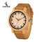 Bamboo Wood Quartz Watch With Scale Soft Leather Straps-Dials-JadeMoghul Inc.