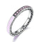 BAMOER 100% 925 Sterling Silver Radiant Hearts, Light Pink Enamel & Clear CZ Finger Ring Women Wedding Jewelry PA7603-6-PA7603-JadeMoghul Inc.