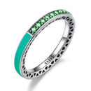 BAMOER 100% 925 Sterling Silver Radiant Hearts, Light Pink Enamel & Clear CZ Finger Ring Women Wedding Jewelry PA7603-6-PA7619-JadeMoghul Inc.