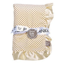 Banana Cream Delightful Dot Velour And Satin Receiving Blanket-YLW-JadeMoghul Inc.