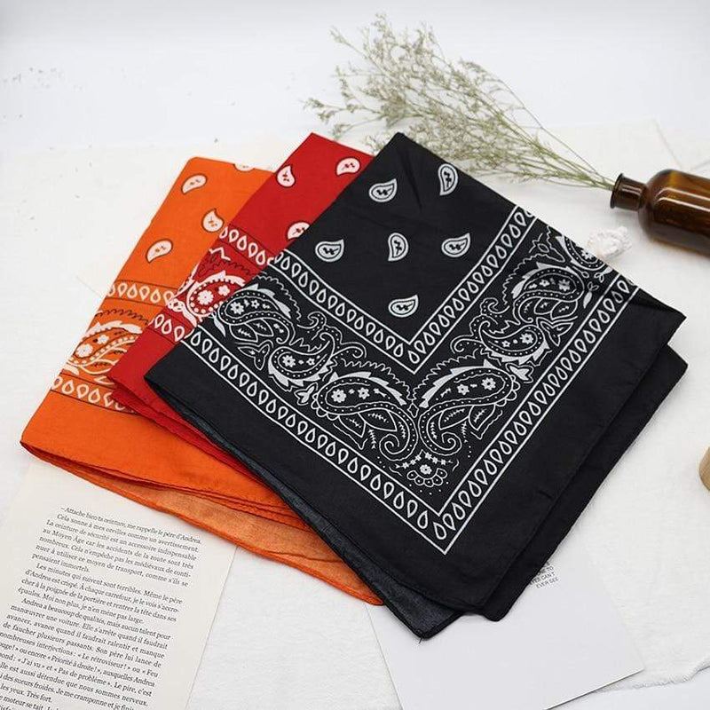 Bandana kerchief Unisex Hip Hop Black Hair Band Neck Scarf Sports Headwear Wrist Wraps Head Square Scarves Print Handkerchief AExp